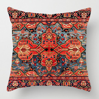 45X45cm калъфка за възглавница Турция стил Персийски ленен килим Картина Калъфка за възглавница за диван Спалня Домашен декор Калъфки за възглавници