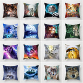 Decor pentru casă Husă de pernă cu imprimeu cu animale sălbatice Husă de pernă cu fotografie Regele lupului Față de pernă decor pentru canapea de acasă 45x45cm