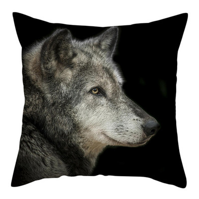 Decor pentru casă Husă de pernă cu imprimeu cu animale sălbatice Husă de pernă cu fotografie Regele lupului Față de pernă decor pentru canapea de acasă 45x45cm