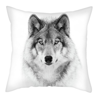 Decor pentru casă Husă de pernă cu imprimeu cu animale sălbatice Husă de pernă cu fotografie Regele lupului Față de pernă decor pentru canapea de acasă 45x45cm