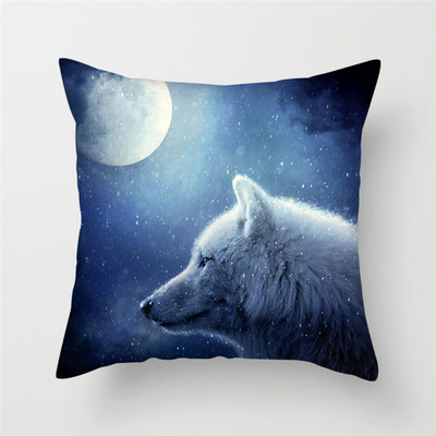 Decor pentru casă Husă de pernă cu imprimeu cu animale sălbatice Husă de pernă cu fotografie Regele lupului Față de pernă decor pentru canapea de acasă 45x45cm