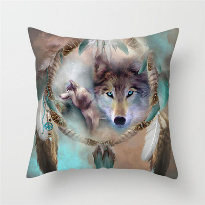Decor pentru casă Husă de pernă cu imprimeu cu animale sălbatice Husă de pernă cu fotografie Regele lupului Față de pernă decor pentru canapea de acasă 45x45cm