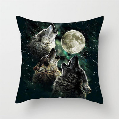 Decor pentru casă Husă de pernă cu imprimeu cu animale sălbatice Husă de pernă cu fotografie Regele lupului Față de pernă decor pentru canapea de acasă 45x45cm