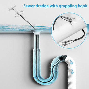Инструмент за отпушване на канализационни тръби Snake Spring Pipe Инструмент за драгиране Кухня Инструмент за почистване на канализация за баня Кухненски аксесоари 90/160 см