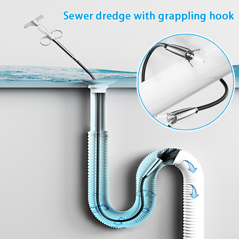Csatornacső-feloldó Snake Spring Pipe kotrási eszköz Konyha Fürdőszoba Csatornatisztító Szerszám Konyhai tartozékok 90/160cm