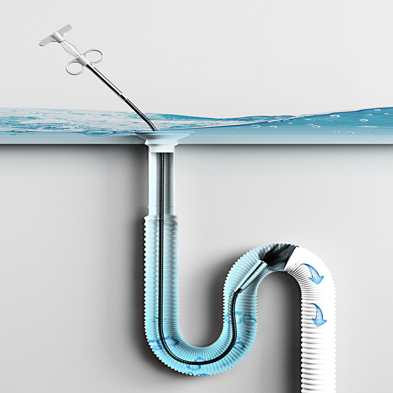 Csatornacső-feloldó Snake Spring Pipe kotrási eszköz Konyha Fürdőszoba Csatornatisztító Szerszám Konyhai tartozékok 90/160cm