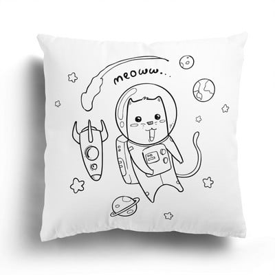 Otthoni kanapé párnahuzat Rajzfilm mintás párnahuzat divat fekete-fehér csillag Astronaut plüss párnahuzat