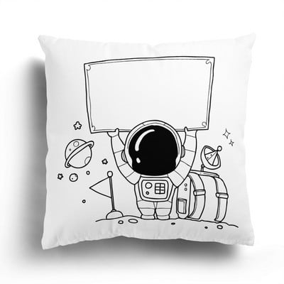 Otthoni kanapé párnahuzat Rajzfilm mintás párnahuzat divat fekete-fehér csillag Astronaut plüss párnahuzat