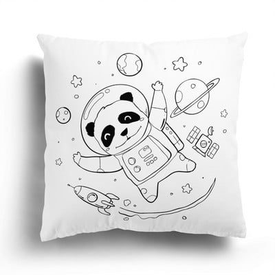 Otthoni kanapé párnahuzat Rajzfilm mintás párnahuzat divat fekete-fehér csillag Astronaut plüss párnahuzat
