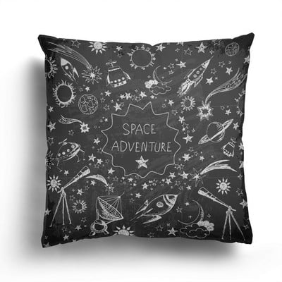 Otthoni kanapé párnahuzat Rajzfilm mintás párnahuzat divat fekete-fehér csillag Astronaut plüss párnahuzat