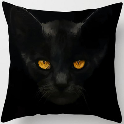 Κάλυμμα μαξιλαριού καναπέ αυτοκινήτου με στάμπα Μαύρη γάτα
