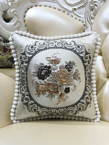 Калъфка за възглавница за диван в европейски стил Луксозни възглавници за всекидневна Нощна облегалка Калъфка за възглавница с бродерия Голяма възглавница, която може да се сваля