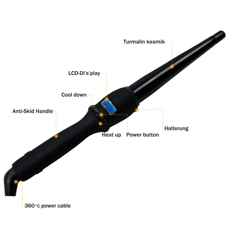 Σίδερο για μπούκλες Κεραμικά εργαλεία styling Επαγγελματικό ψαλιδάκι μαλλιών Hair waver Κώνος λουλουδιών αχλαδιού Ηλεκτρικό μπουκλάκι μαλλιών Ραβδί μπούκλας