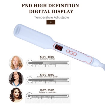 3D Fluffy Hair Styling Hair Volumizing Iron 2 IN 1 Hair Straighting Curling Ceramic Crimper Κυματοειδές μπούκλες επίπεδο σίδερο