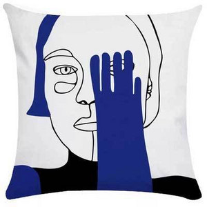 Kanapé Lakás dekoráció Retro Art Absztrakt kék nyomtatású párnahuzat dobás párnahuzat dekoratív párnahuzat