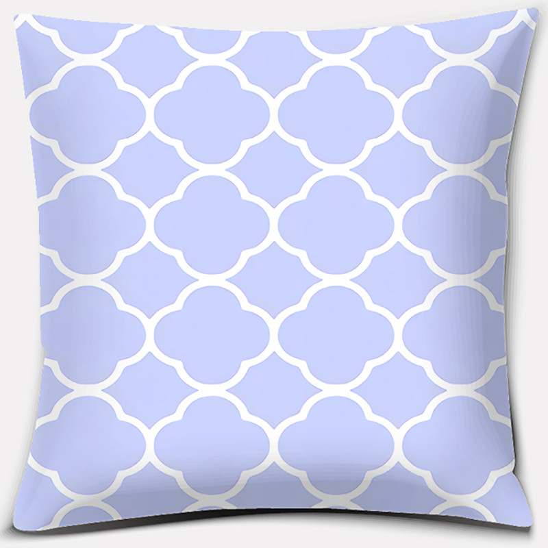 Μωβ γεωμετρικά λουλούδια εκτύπωσης σειράς κειμένου Μοτίβο Μαξιλαροθήκη Τετράγωνη Μαξιλαροθήκη Διακόσμηση γραφείου σπιτιού Μαξιλαροθήκη