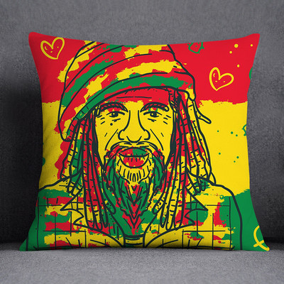 Bob és weed Asaba téma párnahuzat poliészter párnahuzat otthoni dekoratív barackbőr kanapé párnahuzat 45x45cm