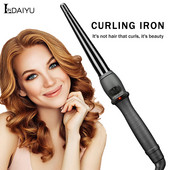 LINDAIYU Instrumente de coafat ceramice Fier de ondulat profesional pentru păr ondulat de păr Peră Con de flori Ondulator de păr electric Baghetă