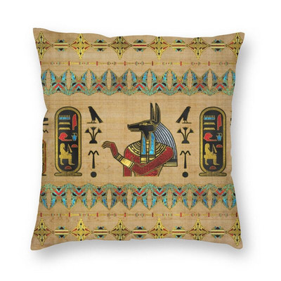 CLOOCL Egiptul Antic Anubis Husa de perna imprimata Hieroglife Husa de perna pentru canapea masina Decor Home Fata de perna Harajuku