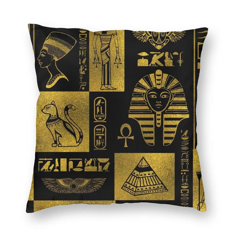 CLOOCL Egiptul Antic Anubis Husa de perna imprimata Hieroglife Husa de perna pentru canapea masina Decor Home Fata de perna Harajuku