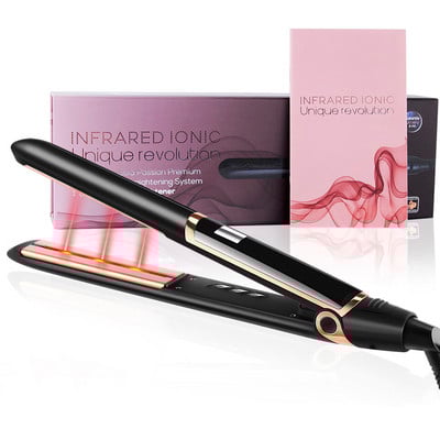 Ισιωτικό μαλλιών υπερύθρων Επαγγελματικό 450°F Κεραμικό λούστρο Floating Flat Iron 1 ίντσας σίδερα περιποίησης σαλονιού με κερατίνη