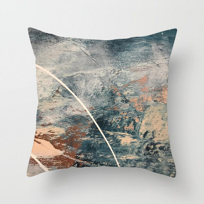 Αφηρημένη ζωγραφισμένη στο χέρι Μαξιλαροθήκη Γεωμετρικό πολύχρωμο μοτίβο κάλυμμα μαξιλαριού από πολυεστέρα Διακόσμηση φόντου καναπέ σαλονιού