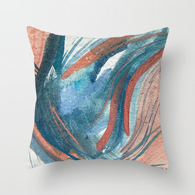 Αφηρημένη ζωγραφισμένη στο χέρι Μαξιλαροθήκη Γεωμετρικό πολύχρωμο μοτίβο κάλυμμα μαξιλαριού από πολυεστέρα Διακόσμηση φόντου καναπέ σαλονιού