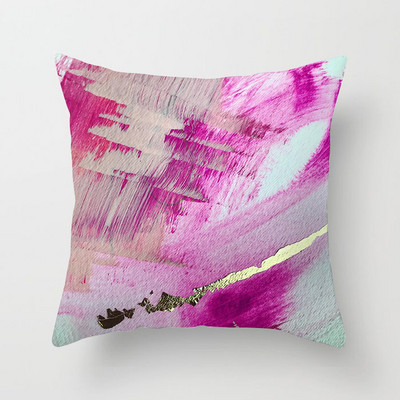 Αφηρημένη ζωγραφισμένη στο χέρι Μαξιλαροθήκη Γεωμετρικό πολύχρωμο μοτίβο κάλυμμα μαξιλαριού από πολυεστέρα Διακόσμηση φόντου καναπέ σαλονιού