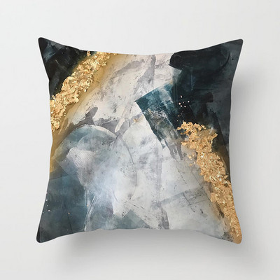 Αφηρημένη ζωγραφισμένη στο χέρι Μαξιλαροθήκη Γεωμετρικό πολύχρωμο μοτίβο κάλυμμα μαξιλαριού από πολυεστέρα Διακόσμηση φόντου καναπέ σαλονιού