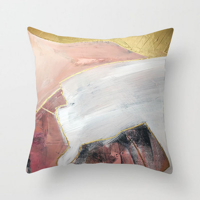 Αφηρημένη ζωγραφισμένη στο χέρι Μαξιλαροθήκη Γεωμετρικό πολύχρωμο μοτίβο κάλυμμα μαξιλαριού από πολυεστέρα Διακόσμηση φόντου καναπέ σαλονιού