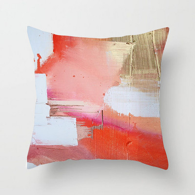 Αφηρημένη ζωγραφισμένη στο χέρι Μαξιλαροθήκη Γεωμετρικό πολύχρωμο μοτίβο κάλυμμα μαξιλαριού από πολυεστέρα Διακόσμηση φόντου καναπέ σαλονιού