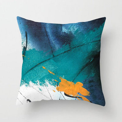 Αφηρημένη ζωγραφισμένη στο χέρι Μαξιλαροθήκη Γεωμετρικό πολύχρωμο μοτίβο κάλυμμα μαξιλαριού από πολυεστέρα Διακόσμηση φόντου καναπέ σαλονιού