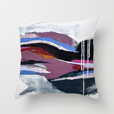 Αφηρημένη ζωγραφισμένη στο χέρι Μαξιλαροθήκη Γεωμετρικό πολύχρωμο μοτίβο κάλυμμα μαξιλαριού από πολυεστέρα Διακόσμηση φόντου καναπέ σαλονιού