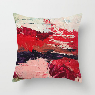 Αφηρημένη ζωγραφισμένη στο χέρι Μαξιλαροθήκη Γεωμετρικό πολύχρωμο μοτίβο κάλυμμα μαξιλαριού από πολυεστέρα Διακόσμηση φόντου καναπέ σαλονιού