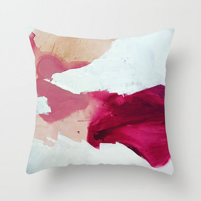 Αφηρημένη ζωγραφισμένη στο χέρι Μαξιλαροθήκη Γεωμετρικό πολύχρωμο μοτίβο κάλυμμα μαξιλαριού από πολυεστέρα Διακόσμηση φόντου καναπέ σαλονιού