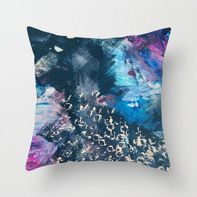 Αφηρημένη ζωγραφισμένη στο χέρι Μαξιλαροθήκη Γεωμετρικό πολύχρωμο μοτίβο κάλυμμα μαξιλαριού από πολυεστέρα Διακόσμηση φόντου καναπέ σαλονιού