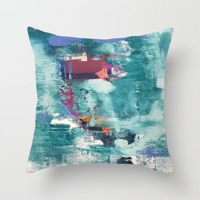 Αφηρημένη ζωγραφισμένη στο χέρι Μαξιλαροθήκη Γεωμετρικό πολύχρωμο μοτίβο κάλυμμα μαξιλαριού από πολυεστέρα Διακόσμηση φόντου καναπέ σαλονιού