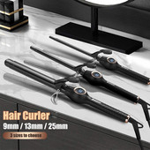 Ondulator de păr de 9 mm Fier de ondulat Baghetă de ondulare electrică din ceramică ondulatoare ondulate pentru păr Instrumente profesionale pentru ondularea părului 3/8 inch