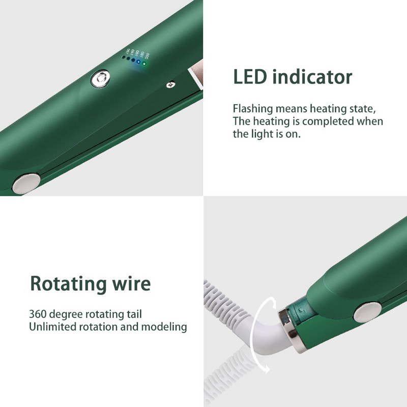 Κεραμικά σίδερα ισιώματος 1 ιντσών Ανιόν ταχείας θέρμανσης ισιωτικό μαλλιών Μπικλά LED Dispaly Εργαλείο styling μαλλιών για χρήση στο ταξίδι στο σπίτι