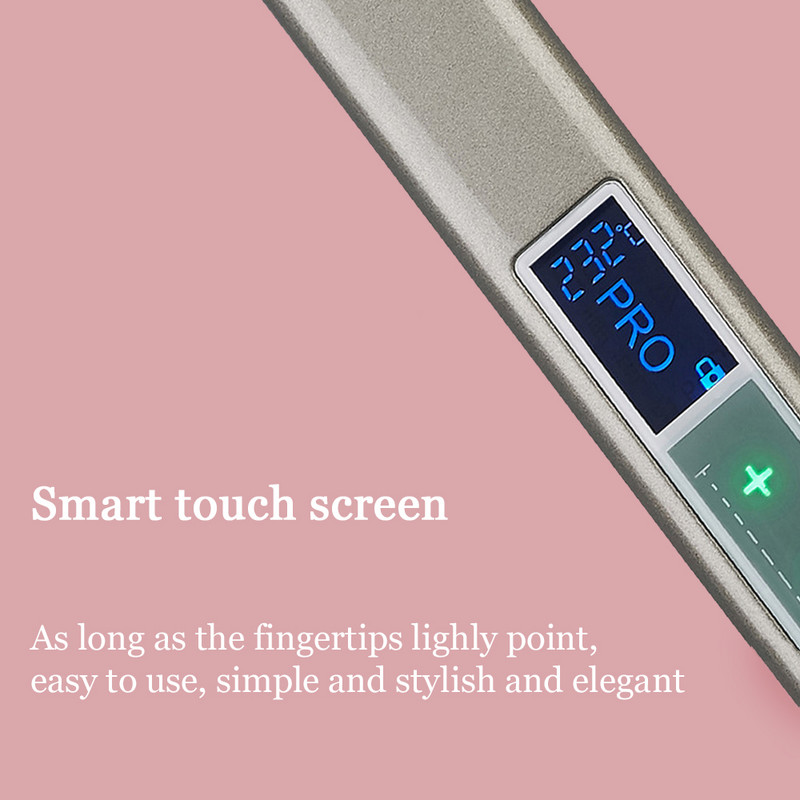 Επαγγελματικό επίπεδο σίδερο μαλλιών Έξυπνη οθόνη LCD αφής ισιωτικό μαλλιών Κεραμικό πλωτό πάνελ ισιώματος σίδερα Εργαλείο κομμωτηρίου