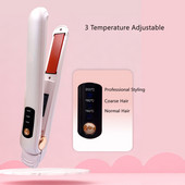 USB punjivo glačalo Bežični prijenosni keramički uređaj za ravnanje kose Uvijač Lagani stilizator za ravnanje brade 4000 mA