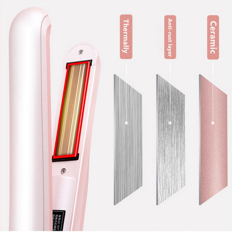 USB punjivo glačalo Bežični prijenosni keramički uređaj za ravnanje kose Uvijač Lagani stilizator za ravnanje brade 4000 mA