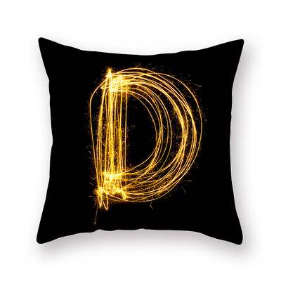 45 cm * 45 cm persikų odos pagalvės užvalkalas juodas auksinis spausdinimas pagalvės užvalkalas namų dekoravimui pagalvėlės užvalkalas Spausdinti namų dekoro pagalvių užvalkalai