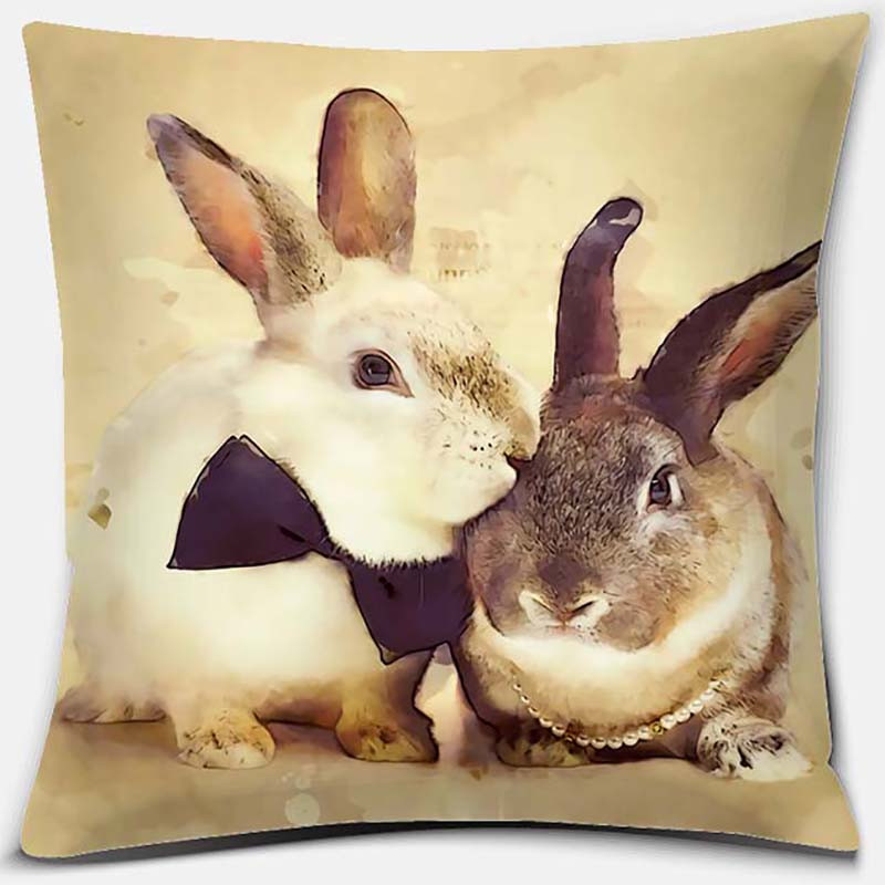Χαριτωμένο μοτίβο σειράς κουνελιού μαξιλαροθήκη τετράγωνη μαξιλαροθήκη διακόσμηση γραφείου σπιτιού μαξιλαροθήκη cojines decorativos para καναπέ