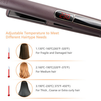 Μαλλιά ισιώματος για μπούκλες τουρμαλίνη κεραμικό επίπεδο σίδερο κερατίνη 230℃ MCH Σίδερα ισιώματος γρήγορα με θερμότητα Εργαλεία styling μαλλιών κομμωτηρίου
