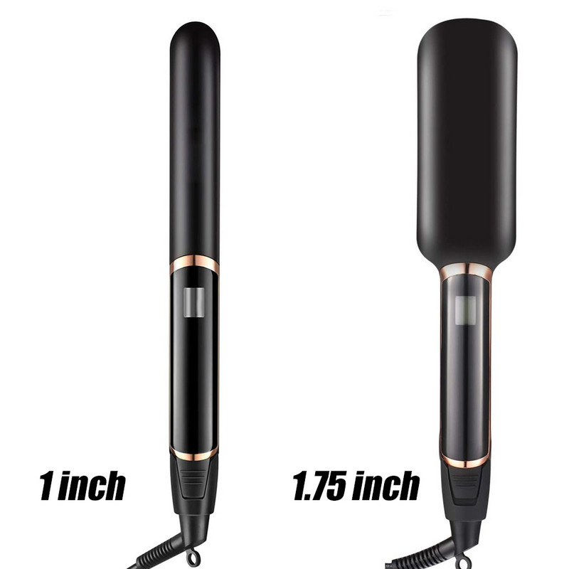 Ισιωτικό μαλλιών υπέρυθρης ακτινοβολίας Επαγγελματικές κεραμικές πλάκες Επίπεδες σίδερο MCH 470℉ Γρήγορη θέρμανση Οθόνη LCD Σίδερα περιποίησης μαλλιών