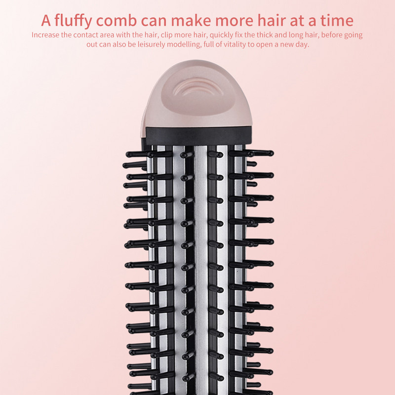 Profesionalus plaukų plokščias geležies keraminis įtvaras, greitas kaitinimas 2 viename plaukų tiesinimo suktukų šepetys dvigubos įtampos pūkuotos šukos