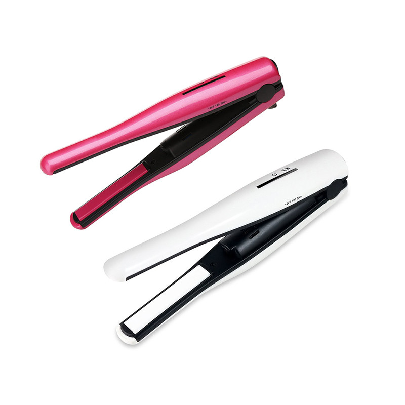 Επαγγελματικό μίνι μπουκλάκι μαλλιών φορητό ασύρματο σίδερο μολυβιού επαναφόρτισης USB 2 σε 1 ίσιο εργαλείο styling μαλλιών