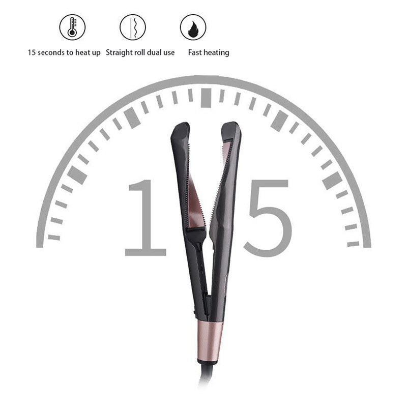 SONOFLY daugiafunkcis plaukų suktukų tiesintuvas 2 viename spiralinės bangos garbanojimo geležis 140 ℃–230 ℃ LCD temperatūros valdiklis, nešiojamas Y-003