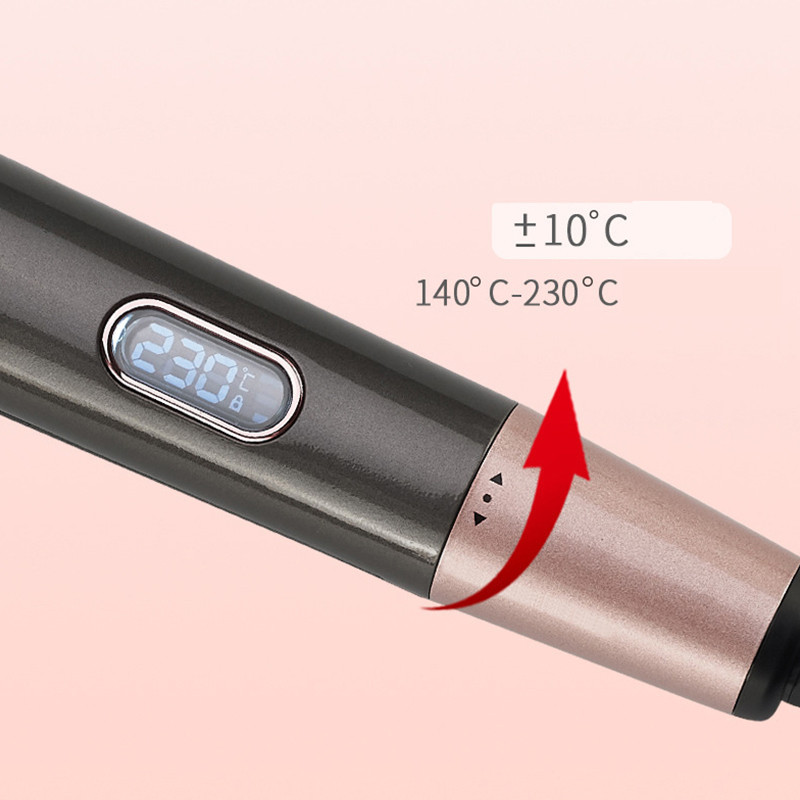 SONOFLY daugiafunkcis plaukų suktukų tiesintuvas 2 viename spiralinės bangos garbanojimo geležis 140 ℃–230 ℃ LCD temperatūros valdiklis, nešiojamas Y-003